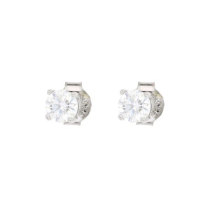 ORECCHINI MOISSANITE D COLOR,TRIPLA EXC,FLU NONE,0.60 CT, 4MM