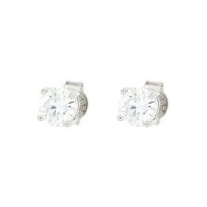 ORECCHINI MOISSANITE D COLOR,TRIPLA EXC,FLU NONE,1.00 CT, 5MM