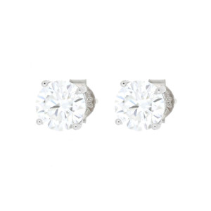ORECCHINI MOISSANITE D COLOR,TRIPLA EXC,FLU NONE,1.60 CT, 6MM