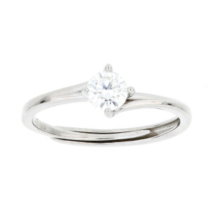 ANELLO MOISSANITE D COLOR,TRIPLA EXC,FLU NONE,0.50 CT, 5MM