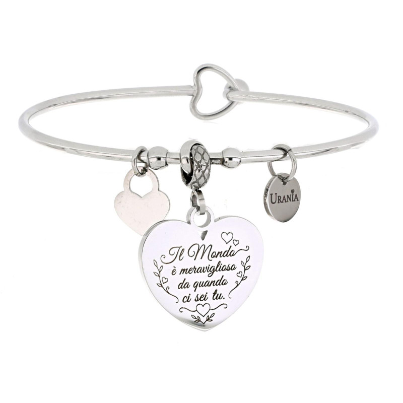 BRACCIALE "PENSIERO" CUORE IN ACCIAIO