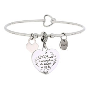 BRACCIALE "PENSIERO" CUORE IN ACCIAIO