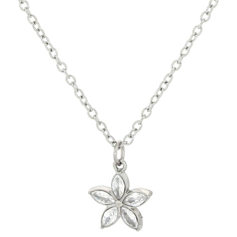 PENDENTE "ADANA" CON FIORE IN ACCIAIO