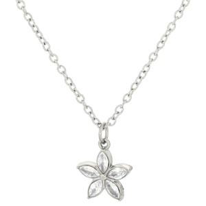 PENDENTE "ADANA" CON FIORE IN ACCIAIO
