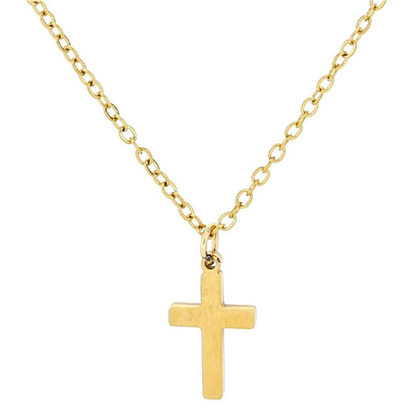 COLLANA "ADANA" CON CROCE IN ACCIAIO