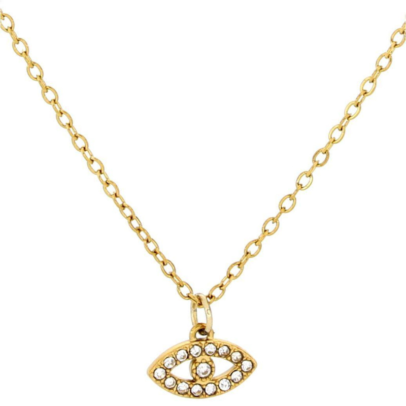 PENDENTE "ADANA" CON OCCHIO ZIRCONATO IN ACCIAIO