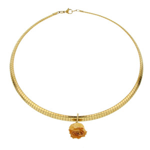 COLLANA PETALI PREZIOSI CON ROSA MM 15 IN ACCIAIO