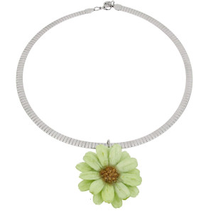 COLLANA PETALI PREZIOSI CON ROSA MM 15 IN ACCIAIO