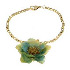 BRACCIALE PETALI PREZIOSI CON ROSA MM 15 IN ACCIAIO