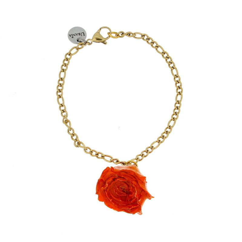 BRACCIALE PETALI PREZIOSI CON ROSA MM 15 IN ACCIAIO