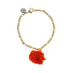BRACCIALE PETALI PREZIOSI CON ROSA MM 15 IN ACCIAIO