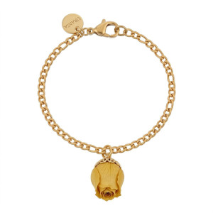 BRACCIALE PETALI PREZIOSI CON ROSA MM 15 IN ACCIAIO