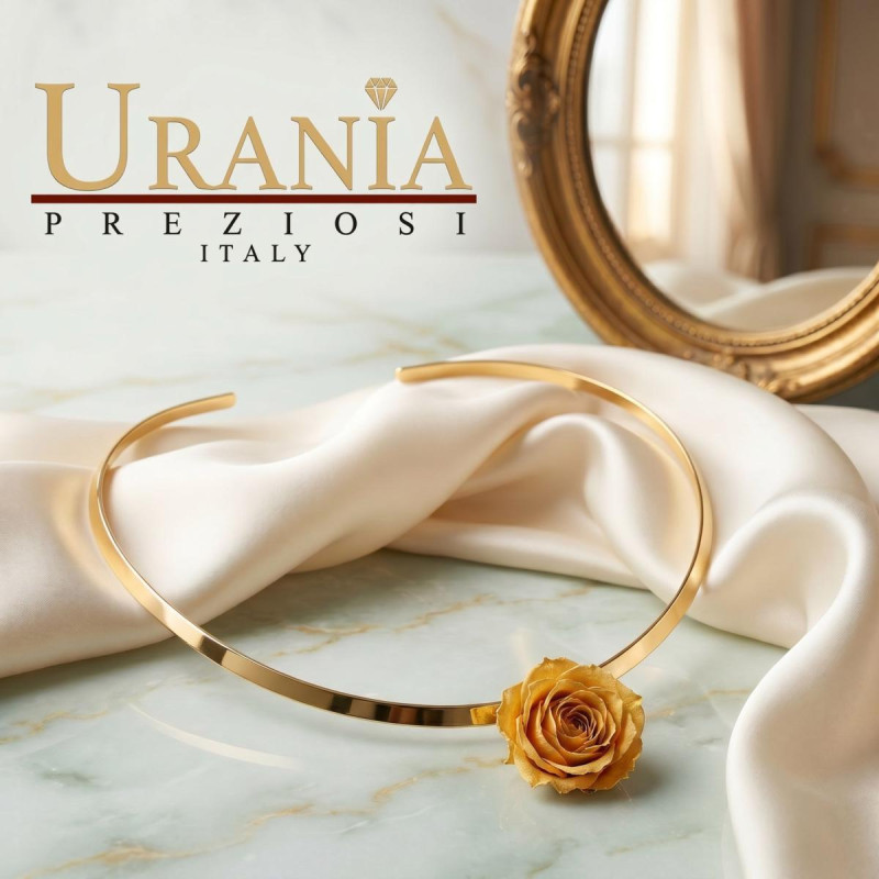 COLLANA PETALI PREZIOSI CON ROSA MM 15 IN ACCIAIO