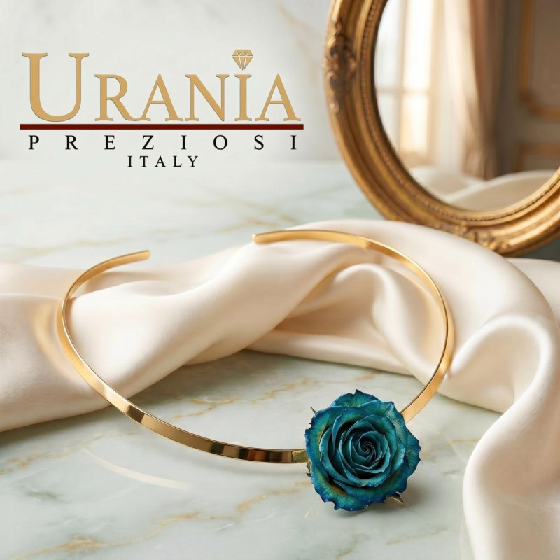 COLLANA PETALI PREZIOSI CON ROSA MM 15 IN ACCIAIO