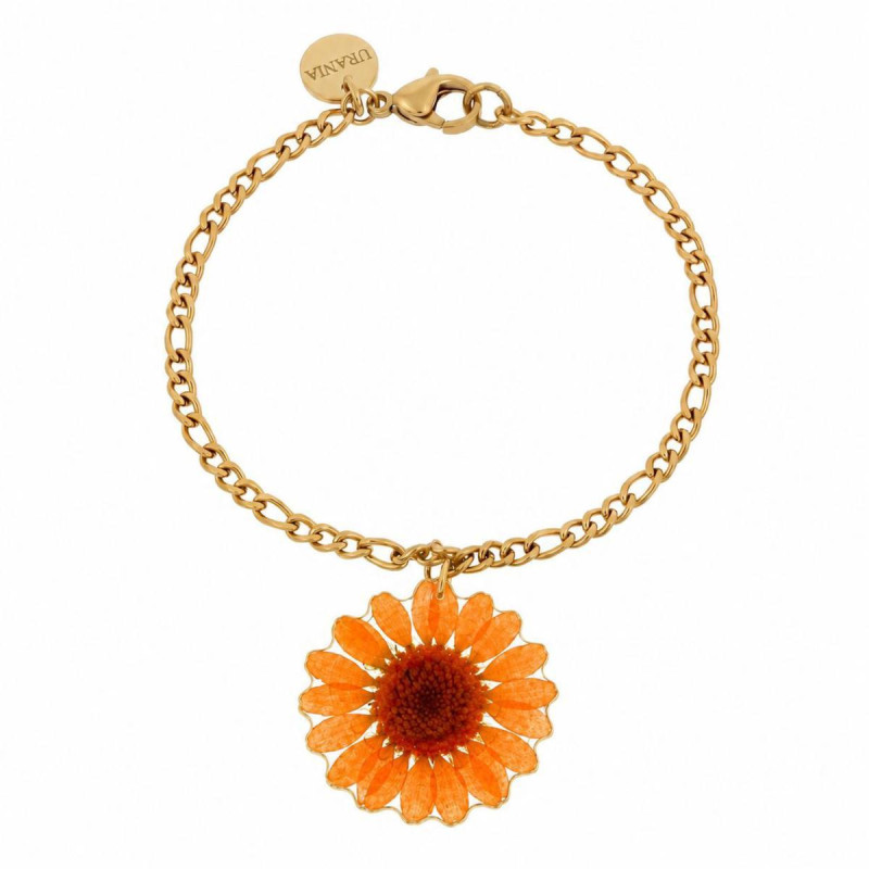 BRACCIALE PETALI PREZIOSI CON MARGHERITA IN ACCIAIO