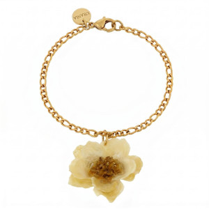 BRACCIALE PETALI PREZIOSI CON ROSA MM 15 IN ACCIAIO