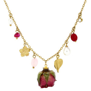 COLLANA PETALI PREZIOSI IN ACCIAIO