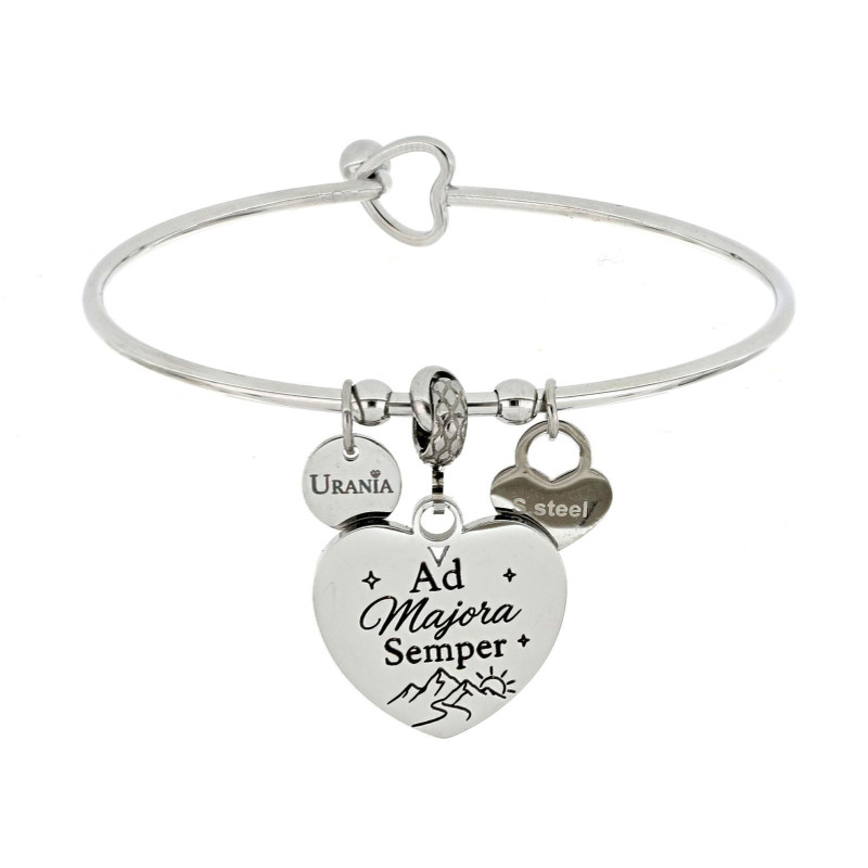 BRACCIALE PENSIERO 'AD MAJORA SEMPER' IN ACCIAIO