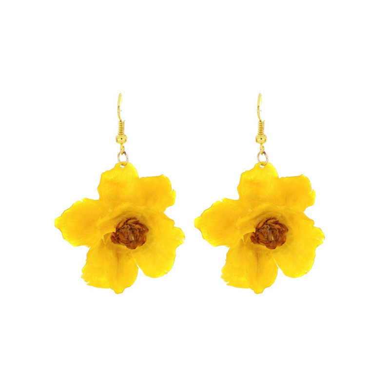 ORECCHINI PETALI PREZIOSI CON FIORE IN ACCIAIO