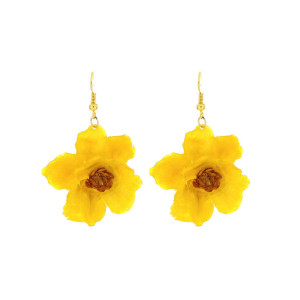 ORECCHINI PETALI PREZIOSI CON FIORE IN ACCIAIO