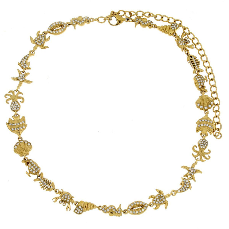 COLLANA CARAIBI A CHOCHER CM 32+12 IN ACCIAIO