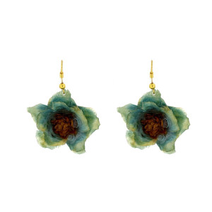 ORECCHINI PETALI PREZIOSI CON FIORE IN ACCIAIO