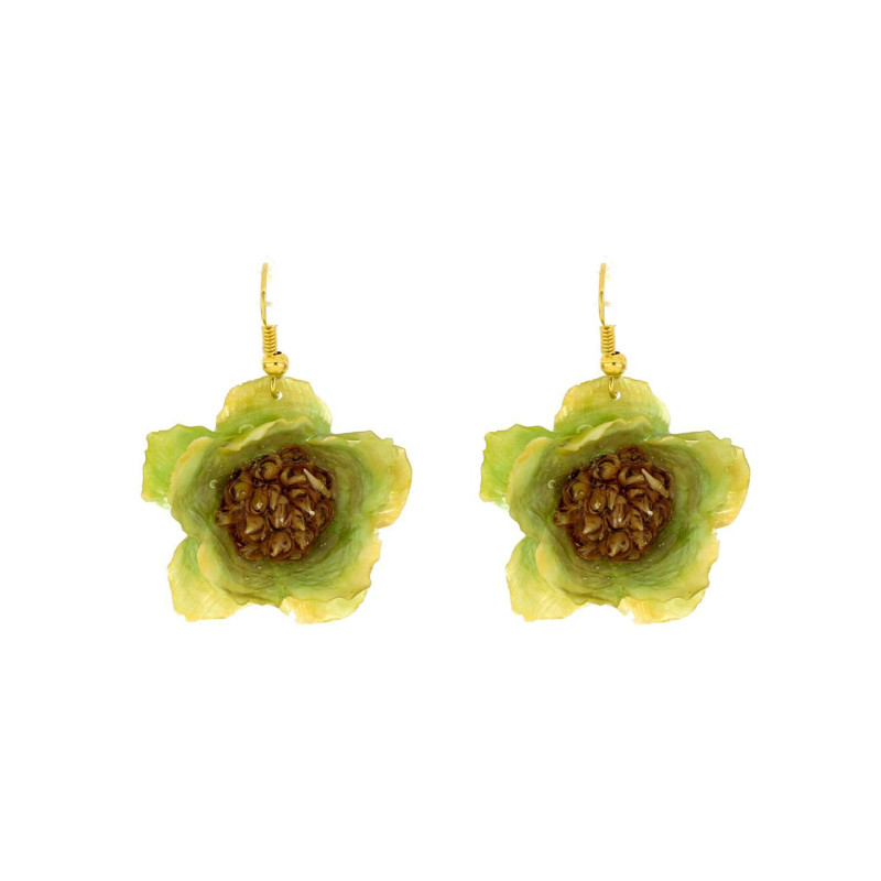 ORECCHINI PETALI PREZIOSI CON FIORE IN ACCIAIO