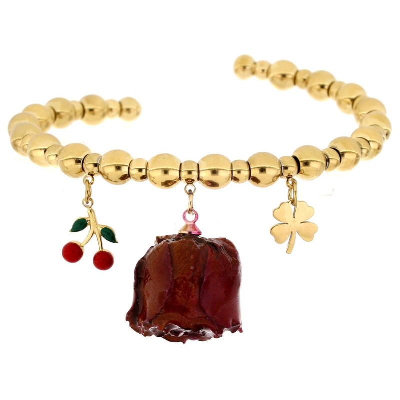 BRACCIALE PETALI PREZIOSI IN ACCIAIO