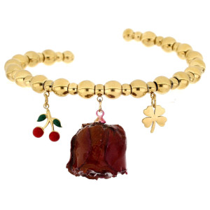 BRACCIALE PETALI PREZIOSI IN ACCIAIO