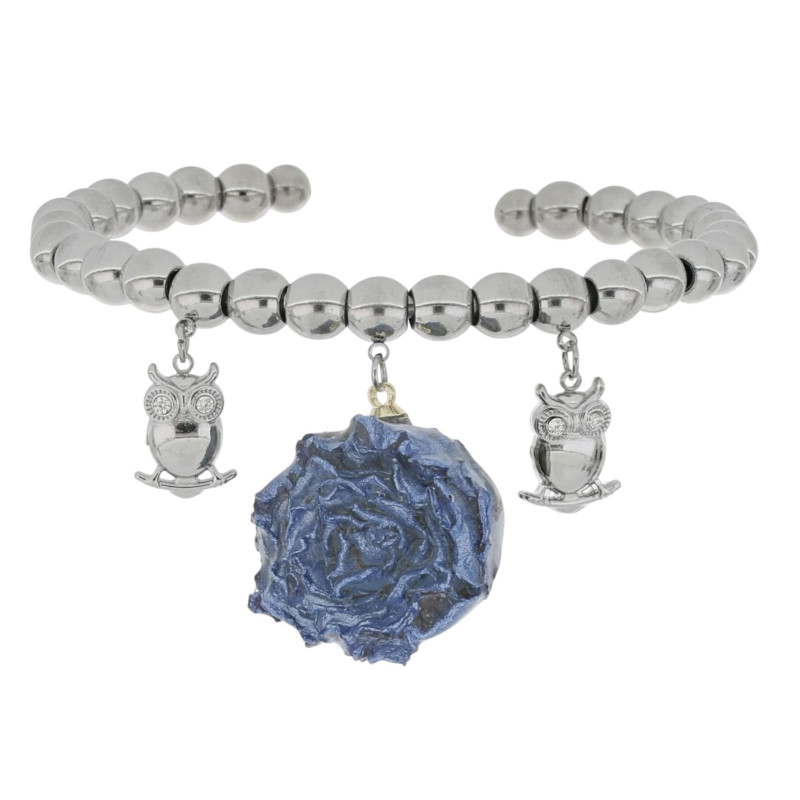 BRACCIALE PETALI PREZIOSI IN ACCIAIO