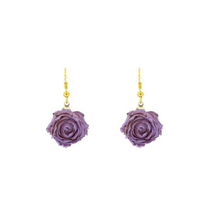 ORECCHINI PETALI PREZIOSI CON ROSA IN ACCIAIO