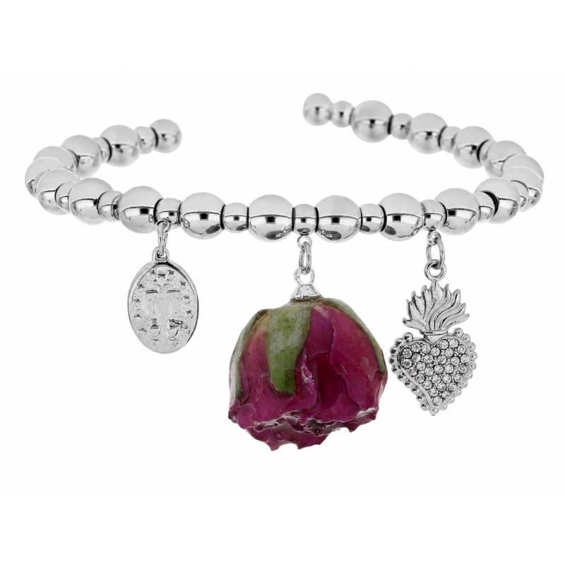 BRACCIALE PETALI PREZIOSI IN ACCIAIO