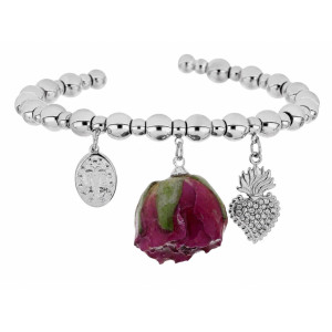BRACCIALE PETALI PREZIOSI IN ACCIAIO