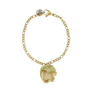 BRACCIALE PETALI PREZIOSI CON ROSA MM 15 IN ACCIAIO