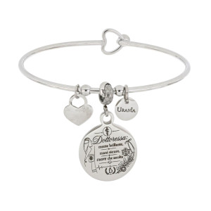 BRACCIALE PENSIERO 'MENTE BRILLANTE, MANI SICURE..'  IN ACCIAIO