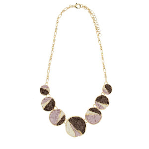 COLLANA ARMONIA CM 40+5 E MM 28 IN OTTONE