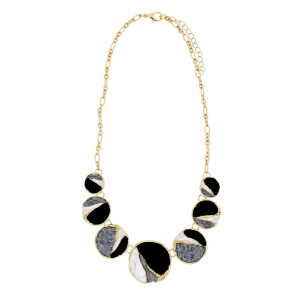 COLLANA ARMONIA CM 40+5 E MM 28 IN OTTONE