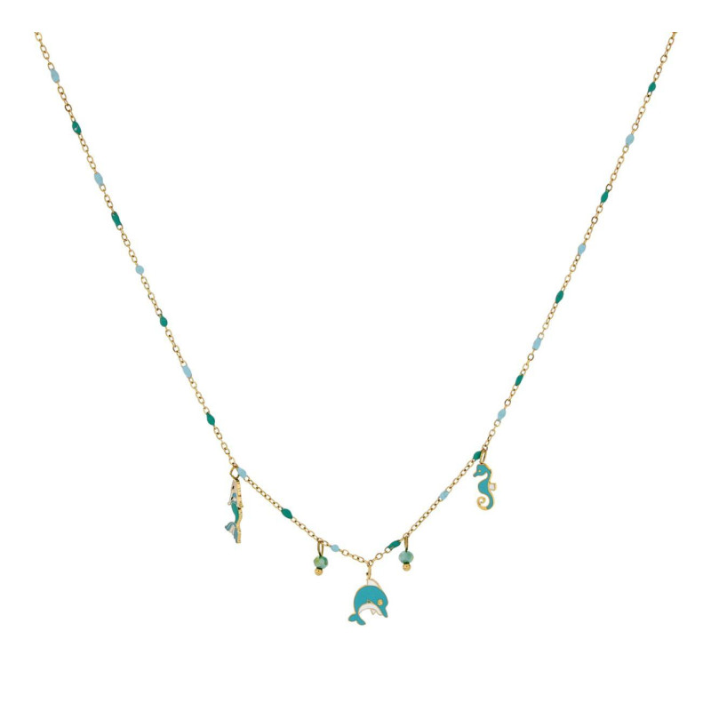 COLLANA CARAIBI CM 34+5 IN ACCIAIO