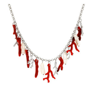 COLLANA CARAIBI IN ACCIAIO CM 40+7