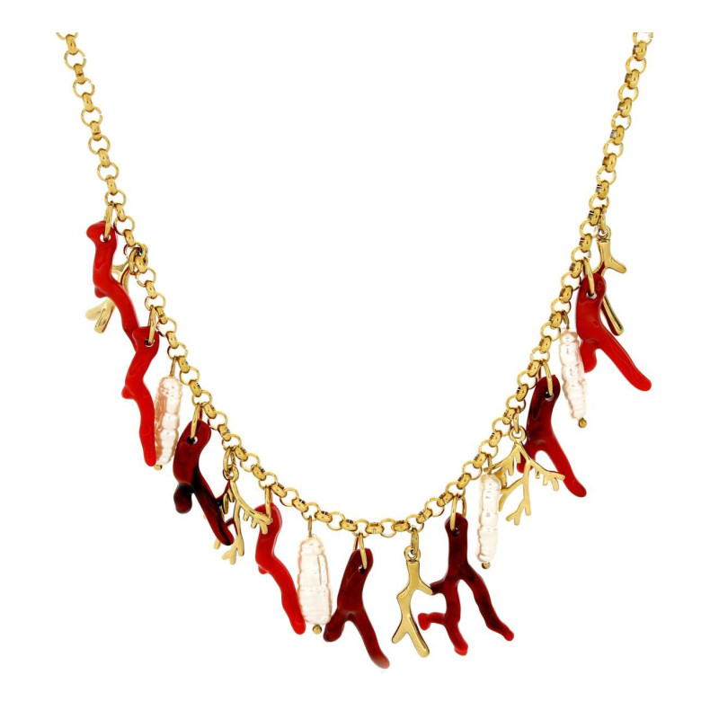 COLLANA CARAIBI IN ACCIAIO CM 40+7