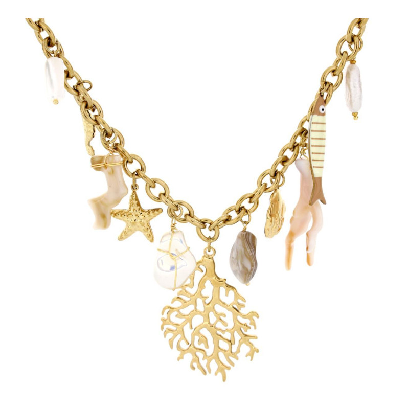 COLLANA CARAIBI IN ACCIAIO CM 40+5