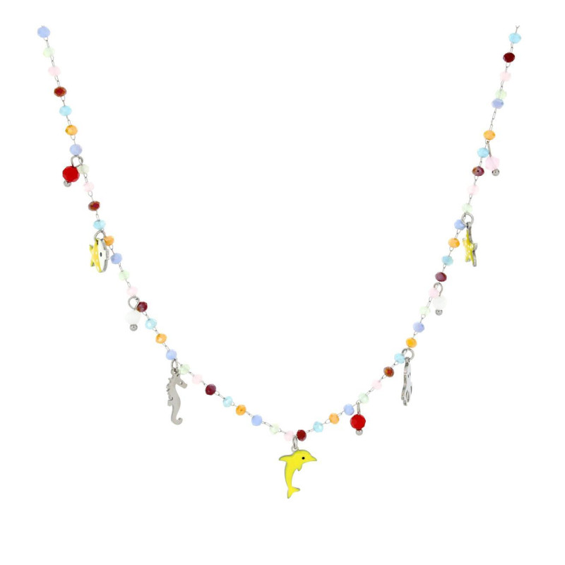 COLLANA CARAIBI IN ACCIAIO CM 40+5