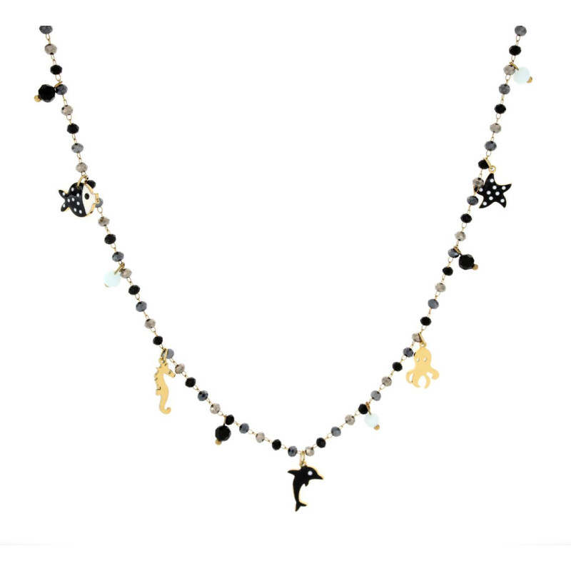 COLLANA CARAIBI IN ACCIAIO CM 40+5