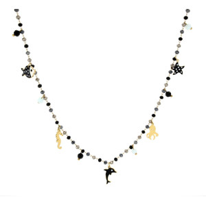 COLLANA CARAIBI IN ACCIAIO CM 40+5