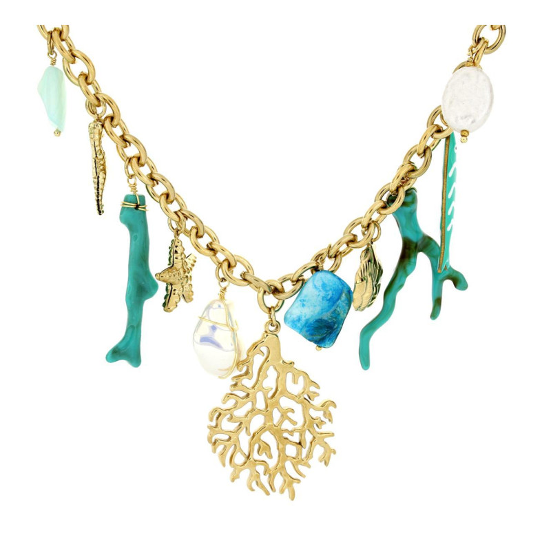 COLLANA CARAIBI IN ACCIAIO CM 40+5