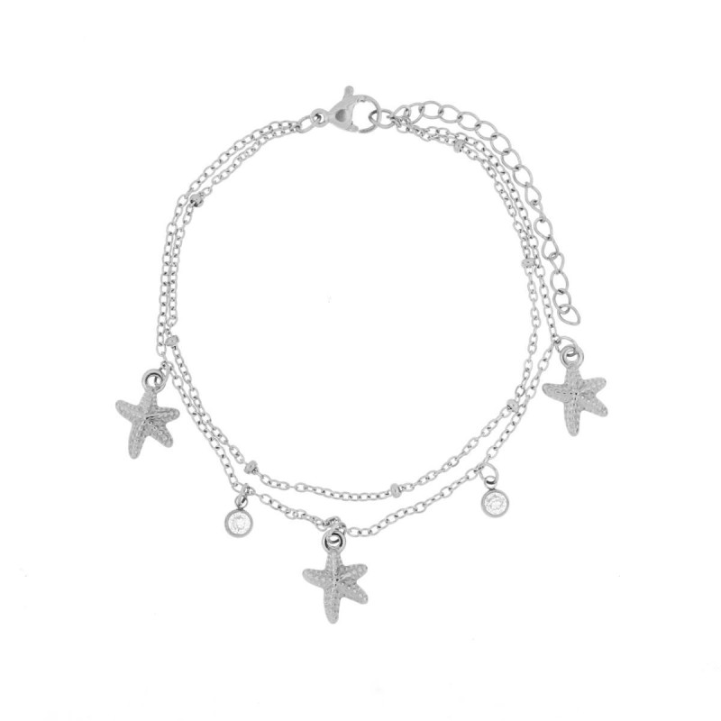 BRACCIALE CARAIBI IN ACCIAIO CM 16+4