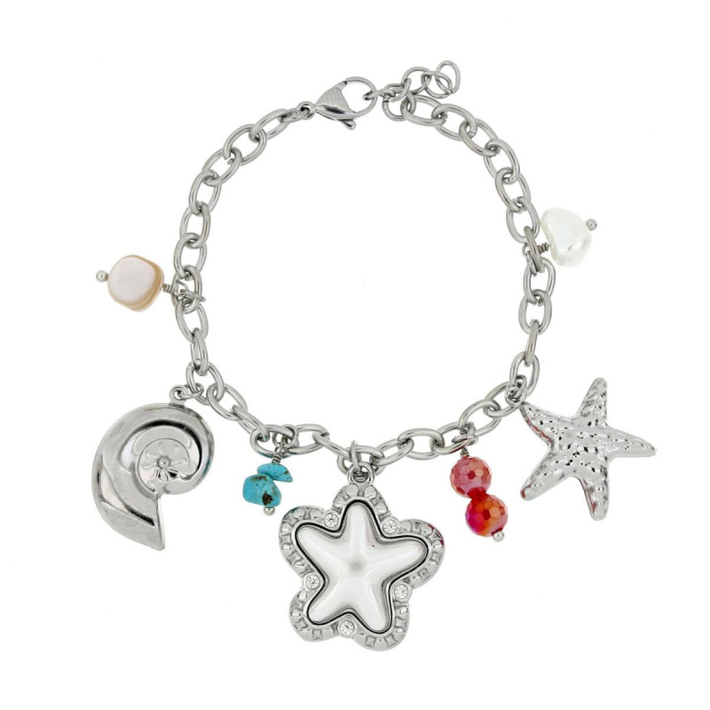 BRACCIALE CARAIBI IN ACCIAIO CM 17+3