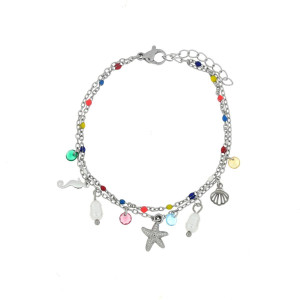 BRACCIALE CARAIBI IN ACCIAIO CM 16+3