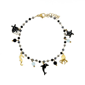 BRACCIALE CARAIBI IN ACCIAIO CM 17+2