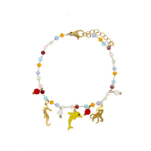 BRACCIALE CARAIBI IN ACCIAIO CM 17+2